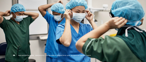 Medical staff in scrubs